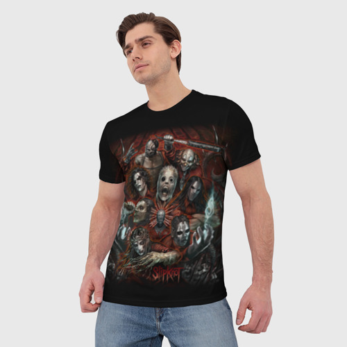 Мужская футболка 3D с принтом Slipknot, фото на моделе #1