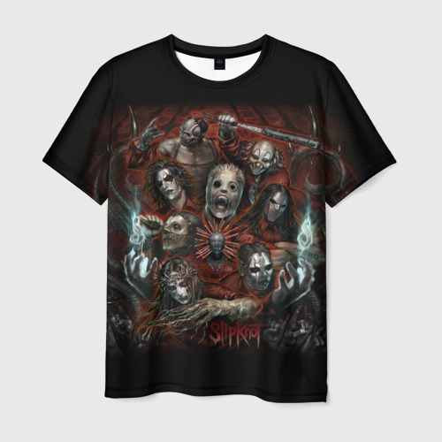 Мужская футболка 3D с принтом Slipknot, вид спереди #2