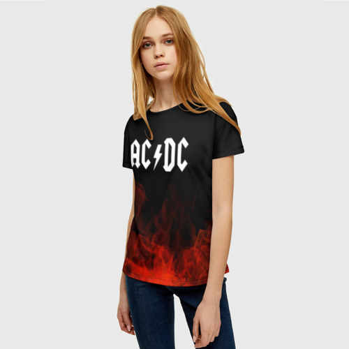 Женская футболка 3D AC/DC, цвет 3D печать - фото 3