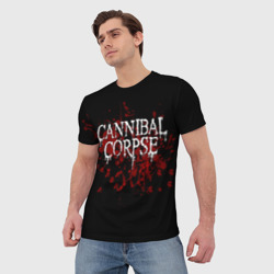 Футболка с принтом Cannibal Corpse для мужчины, вид на модели спереди №2. Цвет основы: белый