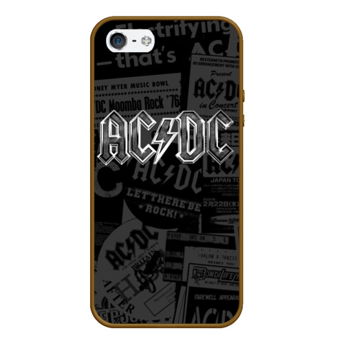 Чехол для iPhone 5/5S матовый AC/DC, цвет коричневый