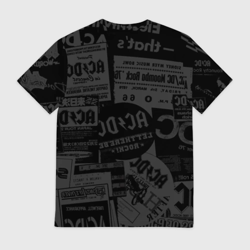 Мужская футболка 3D с принтом AC DC - album, вид сзади #1