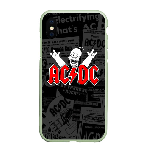 Чехол для iPhone XS Max матовый AC/DC, цвет салатовый