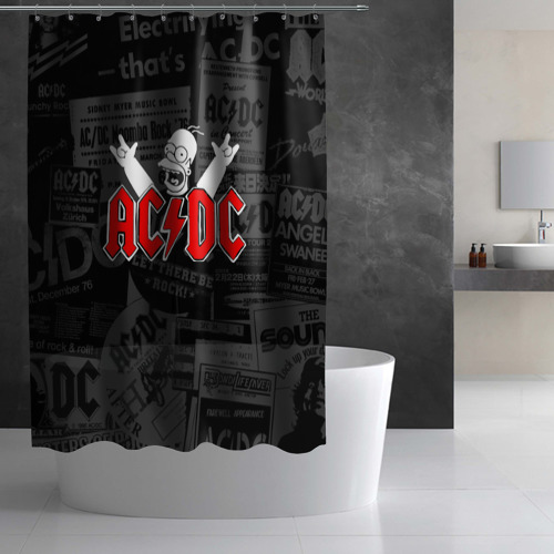 Штора 3D для ванной AC/DC - фото 3