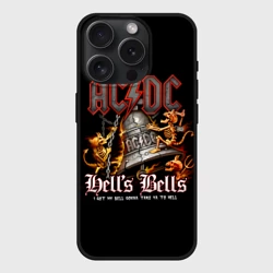 Чехол силиконовый для Apple iPhone 15 Pro Мax матовый AC DC - bell with devils