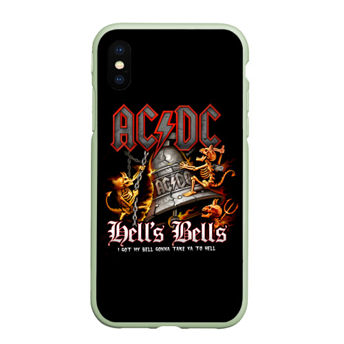 Чехол для iPhone XS Max матовый AC/DC, цвет салатовый