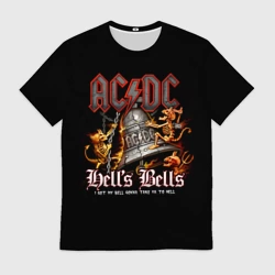 Мужская футболка 3D AC DC - bell with devils