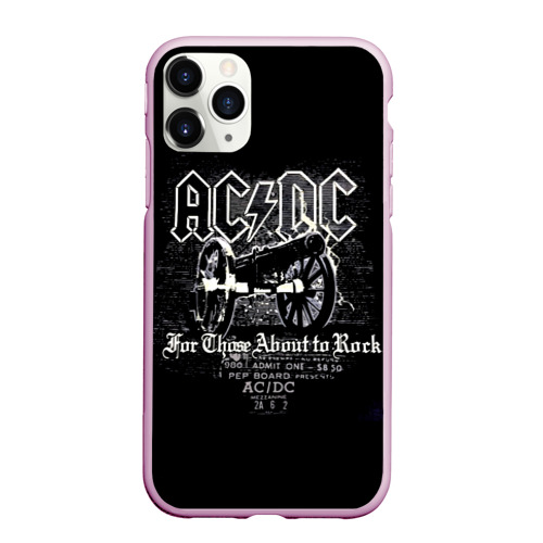 Чехол для iPhone 11 Pro Max матовый AC/DC, цвет розовый