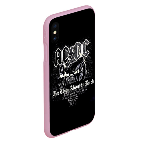 Чехол для iPhone XS Max матовый AC/DC, цвет розовый - фото 3