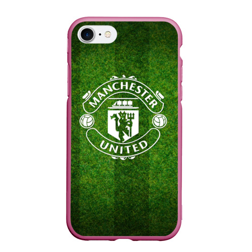 Чехол для iPhone 7/8 матовый Manchester United, цвет малиновый