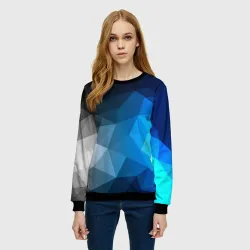 Женский свитшот 3D Gray&Blue collection abstract - фото 2