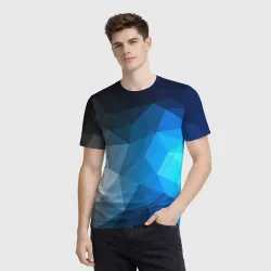 Мужская футболка 3D Gray&Blue collection abstract - фото 2