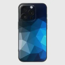 Чехол для iPhone 16 Pro силиконовый с защитой камеры Gray&Blue collection abstract