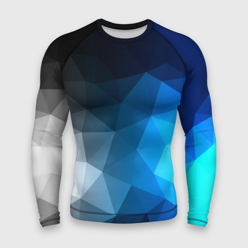 Мужской рашгард 3D Gray&Blue collection abstract, цвет 3D печать