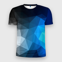 Мужская футболка 3D Slim Gray&Blue collection abstract