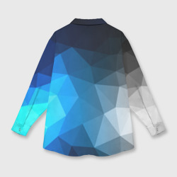Рубашка с принтом Gray&Blue collection abstract для любого человека, вид сзади №1. Цвет основы: белый