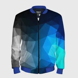 Мужской бомбер 3D Gray&Blue collection abstract