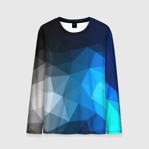 Мужской лонгслив 3D Gray&Blue collection abstract