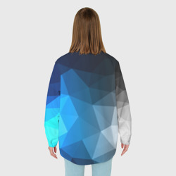 Рубашка с принтом Gray&Blue collection abstract для любого человека, вид сзади №2. Цвет основы: белый
