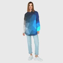 Рубашка с принтом Gray&Blue collection abstract для любого человека, вид спереди №3. Цвет основы: белый