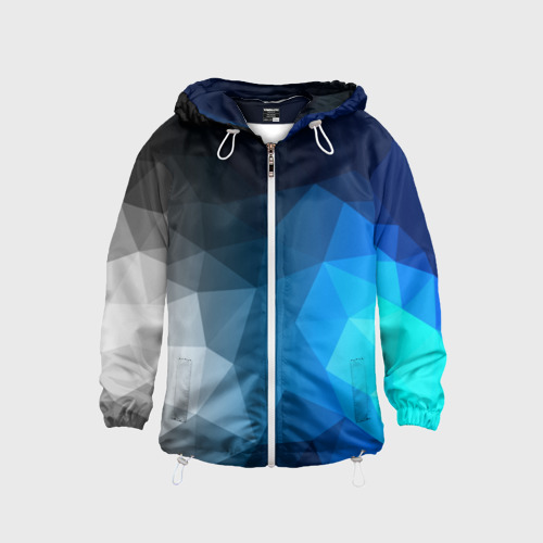 Детская ветровка 3D Gray&Blue collection abstract, цвет белый