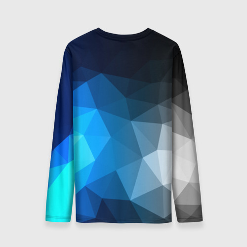 Мужской лонгслив 3D с принтом Gray&Blue collection abstract, вид сзади #1