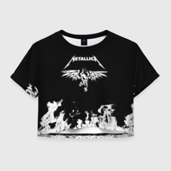 Женская футболка Crop-top 3D Metallica