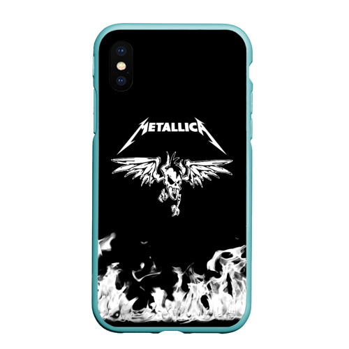 Чехол для iPhone XS Max матовый Metallica, цвет мятный