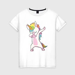 Женская футболка хлопок Единорог радуга 