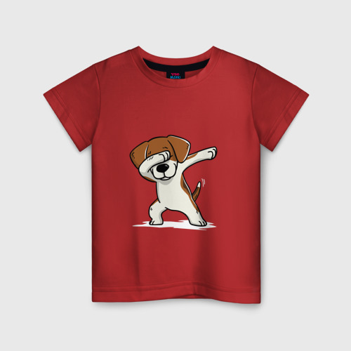 Детская футболка хлопок Год собаки, цвет красный