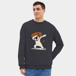 Мужской свитшот oversize без начеса хлопок Год собаки - фото 2