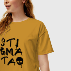 Женская футболка хлопок Oversize Stigmata - фото 2