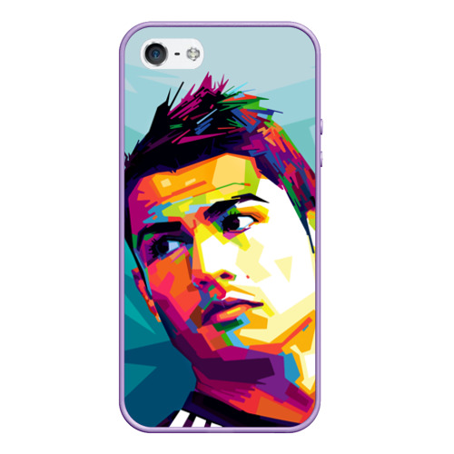 Чехол для iPhone 5/5S матовый Cristiano Ronaldo, цвет светло-сиреневый