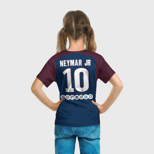 Детская футболка 3D Neymar home PSG 17-18, цвет 3D печать - фото 6