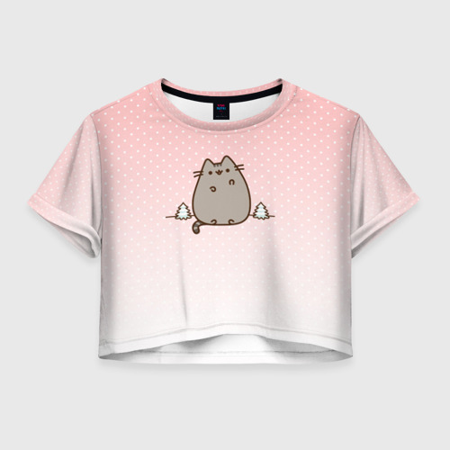 Женская футболка Crop-top 3D Pusheen Snow Фото 01 Женская футболка Crop-top 3D Pusheen Snow Фото 01