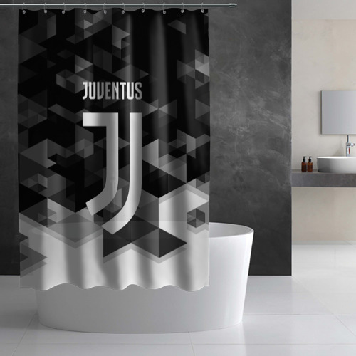 Штора 3D для ванной Juventus Ювентус geometry sport - фото 2