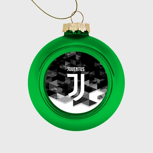 Ёлочный шар стеклянный/пластиковый Juventus Ювентус geometry sport