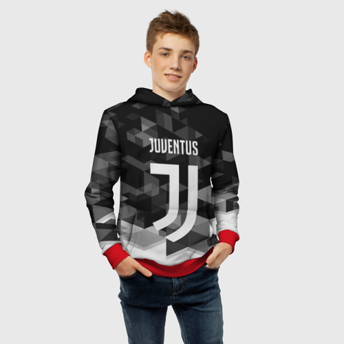 Детская толстовка 3D Juventus Ювентус geometry sport, цвет красный - фото 6