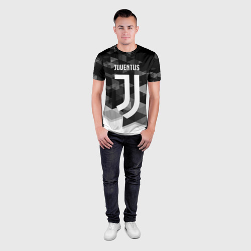 Мужская футболка 3D Slim Juventus Ювентус geometry sport, цвет 3D печать - фото 4