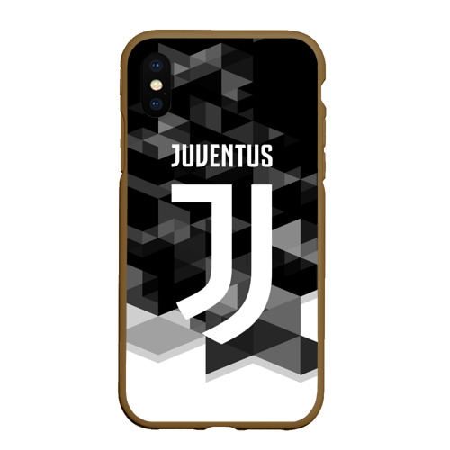 Чехол для iPhone XS Max матовый Juventus Ювентус geometry sport, цвет коричневый