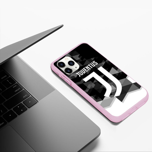 Чехол для iPhone 11 Pro Max матовый Juventus Ювентус geometry sport, цвет розовый - фото 5