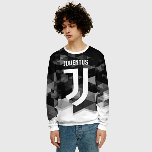 Мужской свитшот 3D Juventus Ювентус geometry sport, цвет белый - фото 3