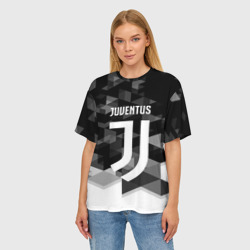 Женская футболка oversize 3D Juventus Ювентус geometry sport - фото 2