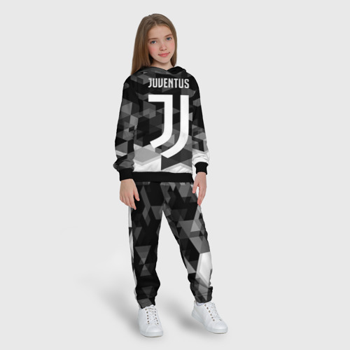 Детский костюм с толстовкой 3D Juventus Ювентус geometry sport, цвет черный - фото 5