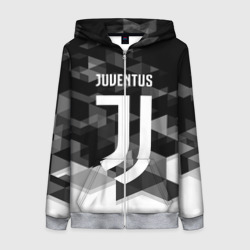 Женская толстовка 3D на молнии Juventus Ювентус geometry sport