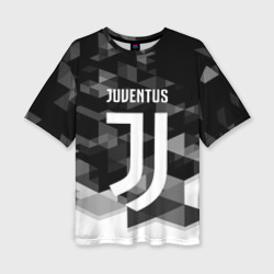 Женская футболка oversize 3D Juventus Ювентус geometry sport