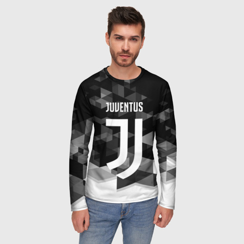 Мужской лонгслив 3D Juventus Ювентус geometry sport, цвет 3D печать - фото 3