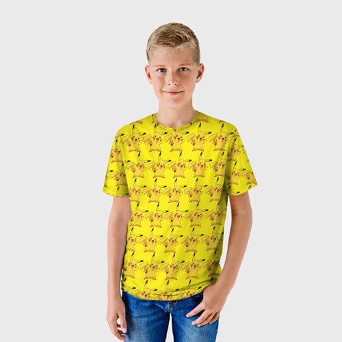 Детская футболка 3D Пикачу бомбинг, цвет 3D печать - фото 3