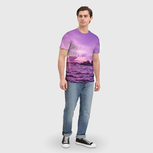 Мужская футболка 3D Закат на Виргинских островах, цвет 3D печать - фото 5