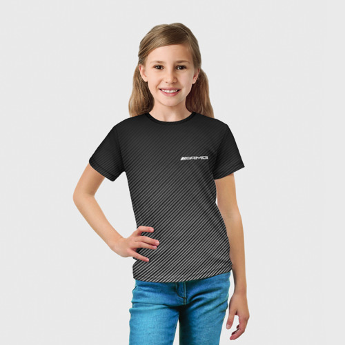 Детская футболка 3D AMG carbon, цвет 3D печать - фото 5